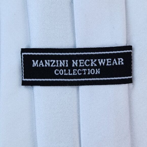 🩵Manzini Neckswear Collection White Pre-Tied Clip-on Tie Youth - Picture 8 of 8